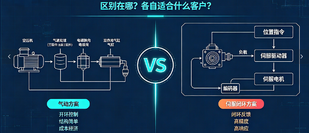 气动机型 vs 伺服闭环机型——区别在哪？各自适合什么客户？