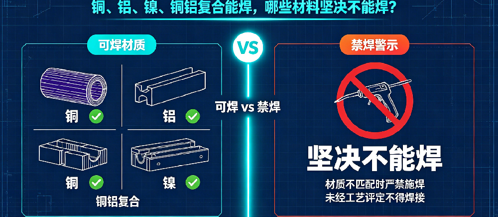 可焊接材质全解析——铜、铝、镍、铜铝复合能焊，哪些材料坚决不能焊？