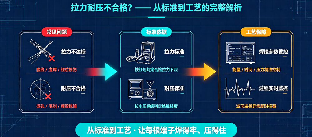 线束端子焊接强度不达标、拉力耐压不合格？——从标准到工艺的完整解析