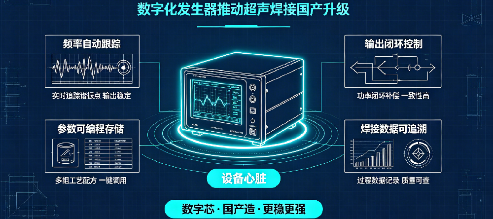 超声波发生器是设备心脏，数字化发生器推动超声焊接国产升级