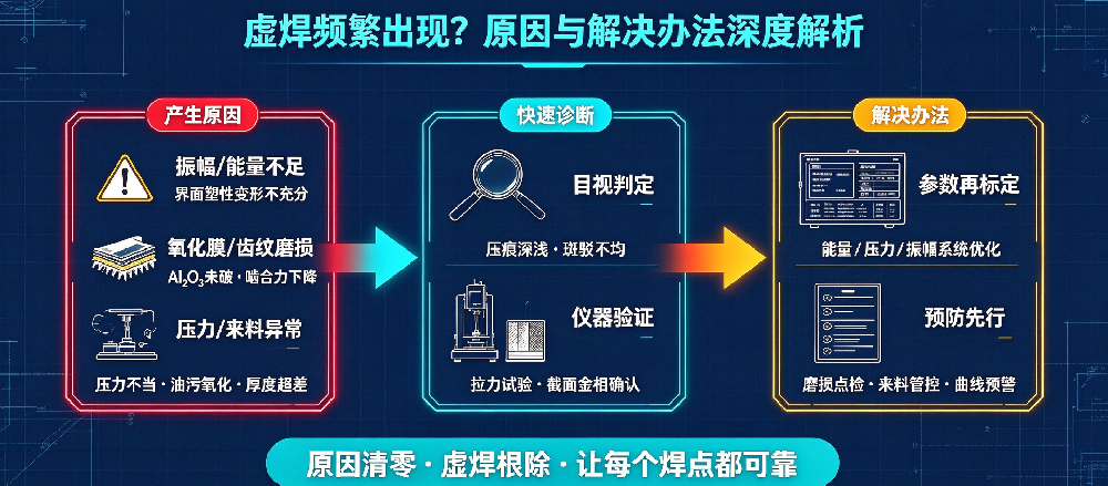 超声波焊接虚焊频繁出现？深度解析虚焊产生原因与解决办法