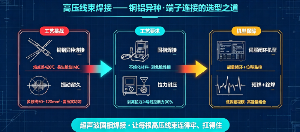 新能源汽车高压线束焊接：从铜铝异种到端子连接的超声波选型指南