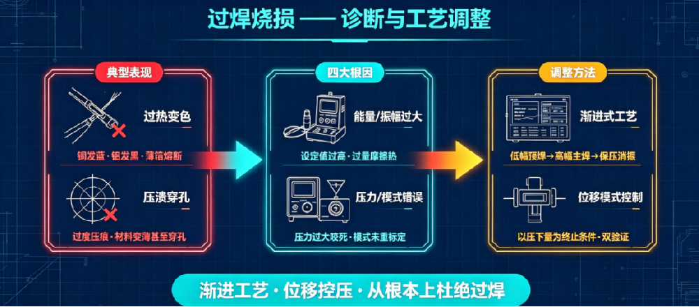 超声波焊接过焊/烧损故障：诊断与工艺调整